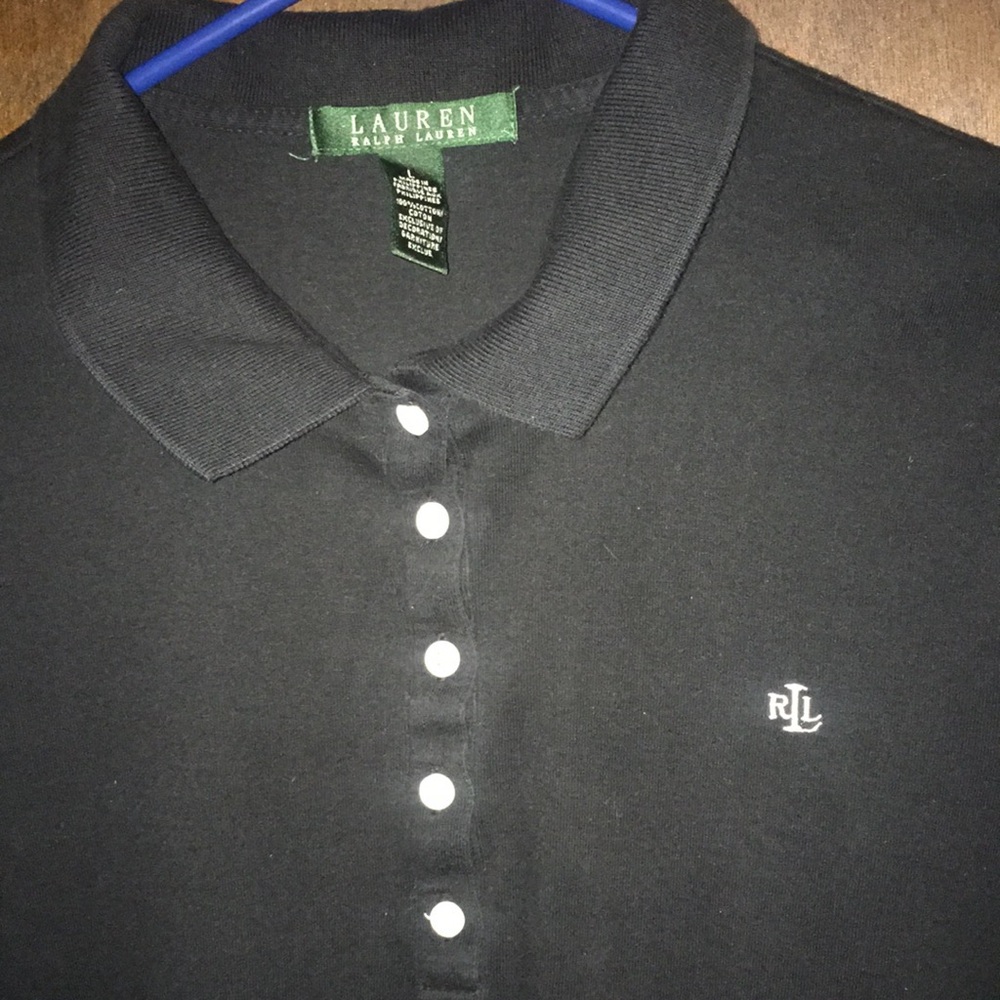 short sleeve Black polo- Lauren by Ralph Lauren